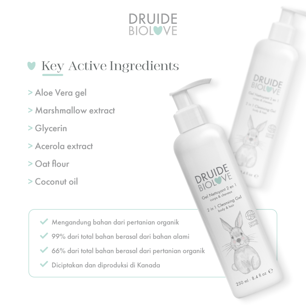 Druide 2 in 1 Cleansing Gel Body &amp; Hair 250ml