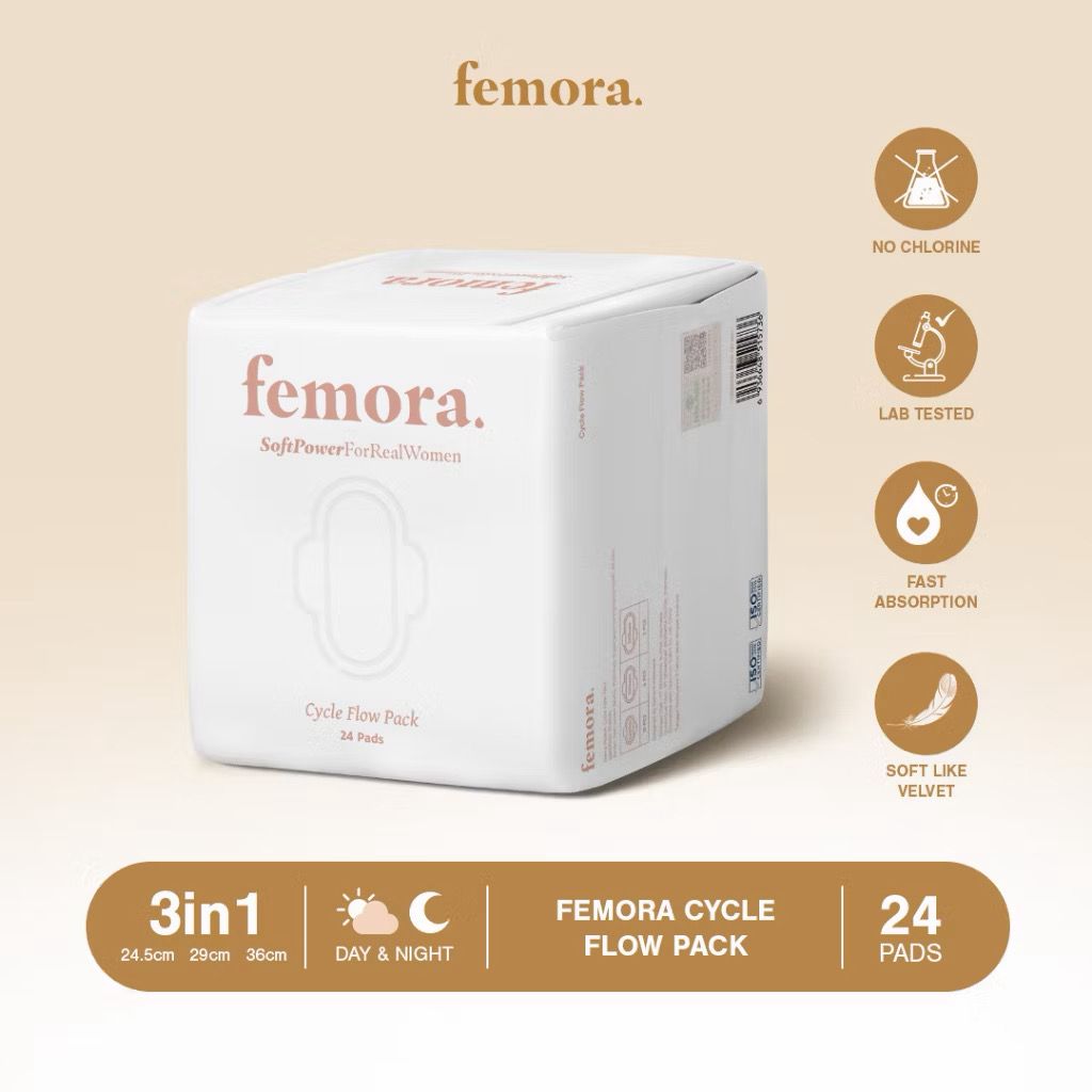 Pembalut Femora Cycle Flow 3 in 1 (Isi 24pads)